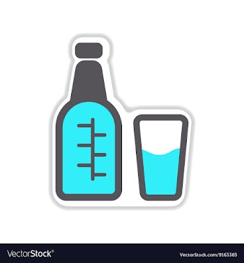 Paper sticker on white background glass bottle vector image