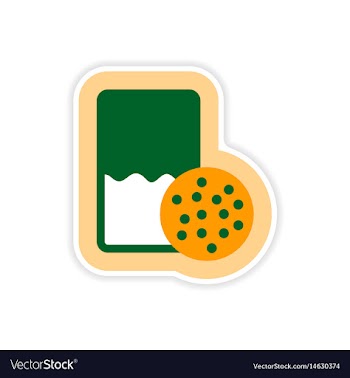 Paper sticker on white background glass of milk vector image