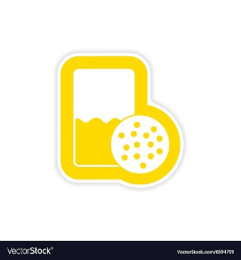 Paper sticker on white background glass of milk vector image