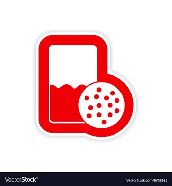 Paper sticker on white background glass of milk vector image