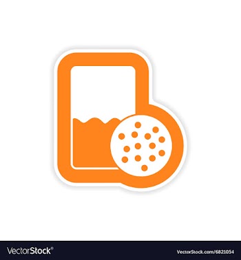 Paper sticker on white background glass of milk vector image