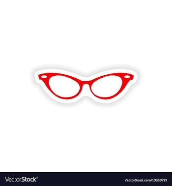 Paper sticker on white background glasses women vector image