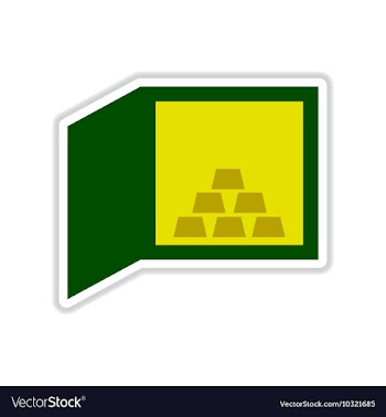 Paper sticker on white background gold bullion in vector image
