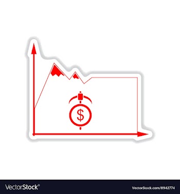 Paper sticker on white background graph vector image