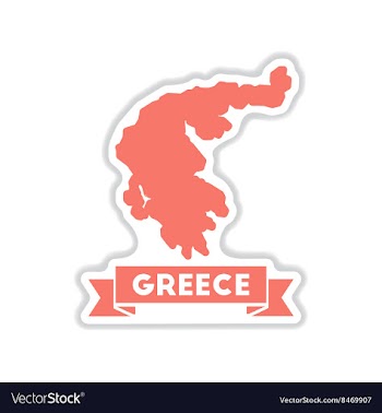 Paper sticker on white background Greece map vector image