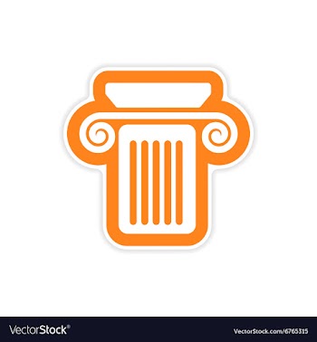 Paper sticker on white background Greek column vector image