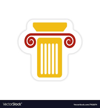 Paper sticker on white background Greek column vector image