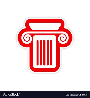 Paper sticker on white background Greek column vector image