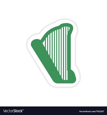 Paper sticker on white background Greek harp vector image
