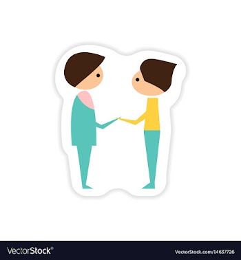 Paper sticker on white background groom with vector image