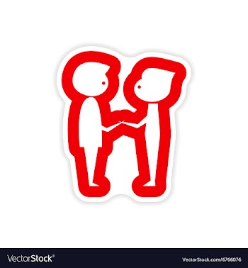 Paper sticker on white background groom with vector image