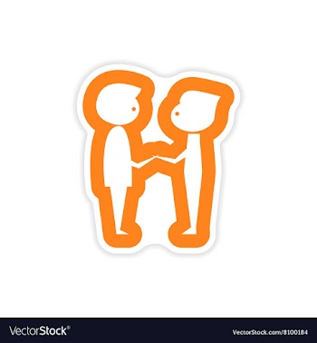 Paper sticker on white background groom with vector image