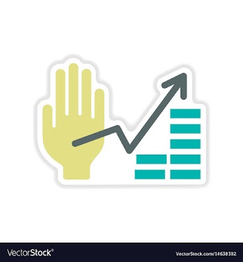 Paper sticker on white background hand financial vector image