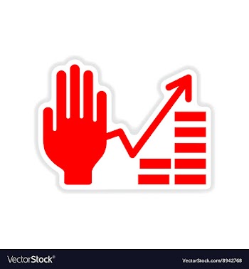 Paper sticker on white background hand financial vector image