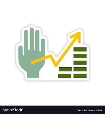 Paper sticker on white background hand financial vector image