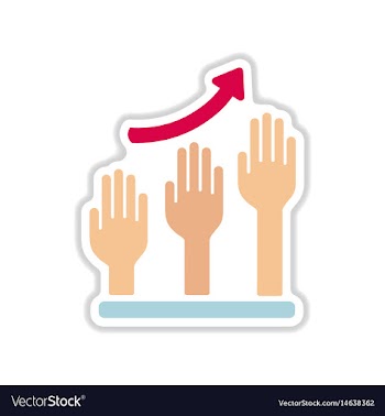 Paper sticker on white background hand graph vector image