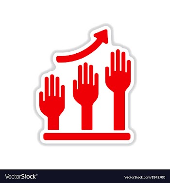 Paper sticker on white background hand graph vector image