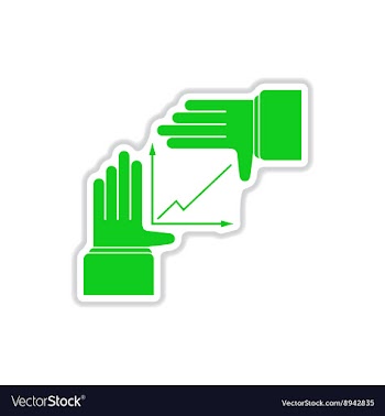 Paper sticker on white background hand graph vector image