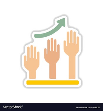 Paper sticker on white background hand graph vector image