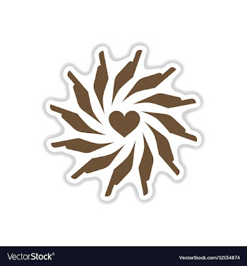 Paper sticker on white background hands heart vector image