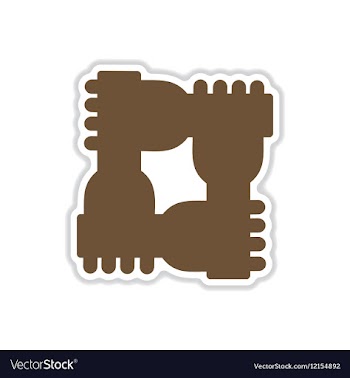 Paper sticker on white background hands vector image