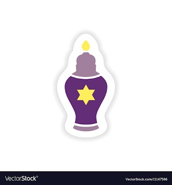 Paper sticker on white background Hanukkah candles vector image