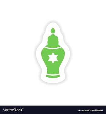 Paper sticker on white background Hanukkah candles vector image