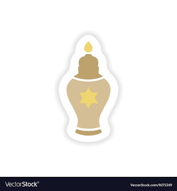 Paper sticker on white background Hanukkah candles vector image