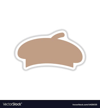 Paper sticker on white background hat beret vector image