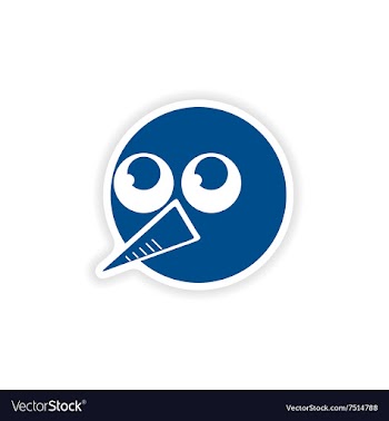 Paper sticker on white background head snowman vector image