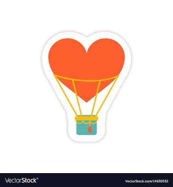 Paper sticker on white background heart air vector image