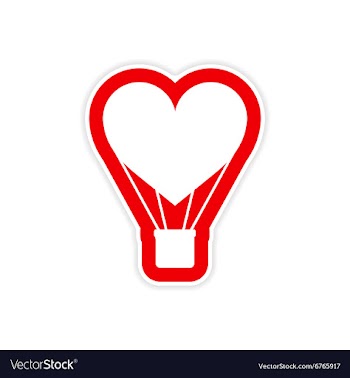 Paper sticker on white background heart air vector image