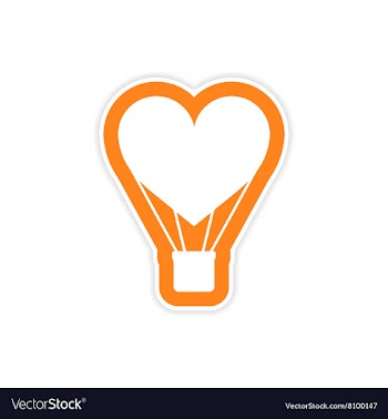 Paper sticker on white background heart air vector image
