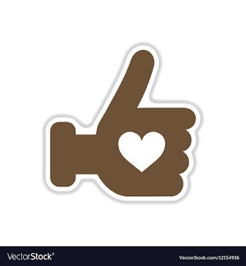 Paper sticker on white background heart hand vector image