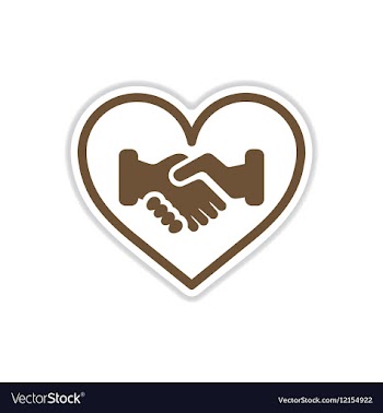 Paper sticker on white background heart hand vector image