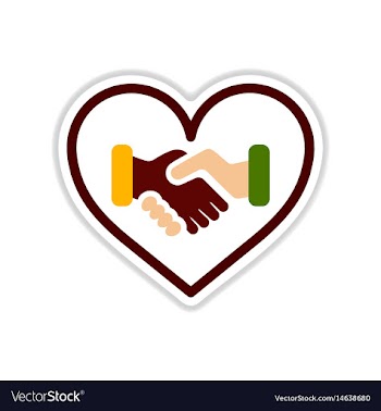 Paper sticker on white background heart hand vector image
