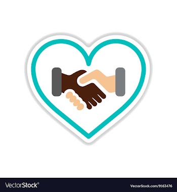 Paper sticker on white background heart hand vector image