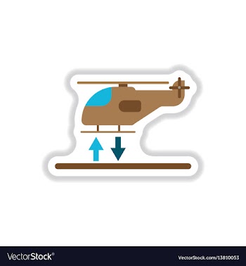 Paper sticker on white background helicopter vector image
