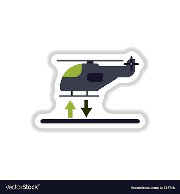 Paper sticker on white background helicopter vector image