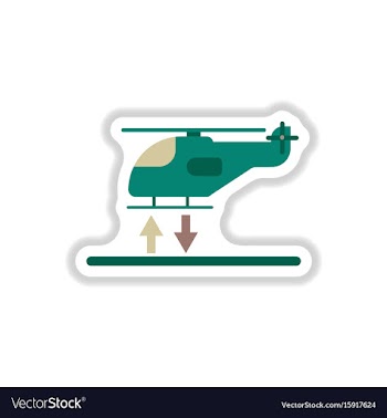 Paper sticker on white background helicopter vector image