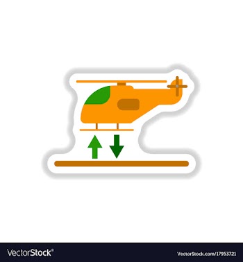 Paper sticker on white background helicopter vector image