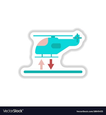 Paper sticker on white background helicopter vector image