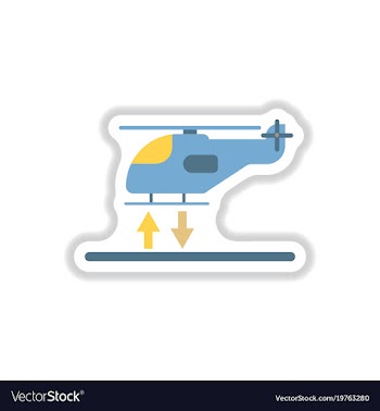 Paper sticker on white background helicopter vector image