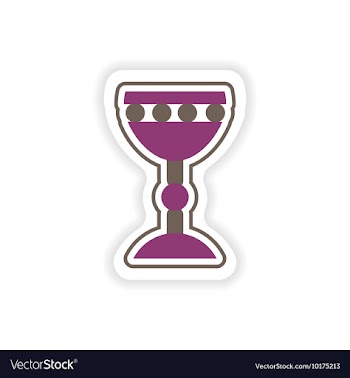 Paper sticker on white background Holy Grail vector image