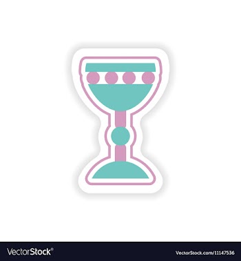 Paper sticker on white background Holy Grail vector image