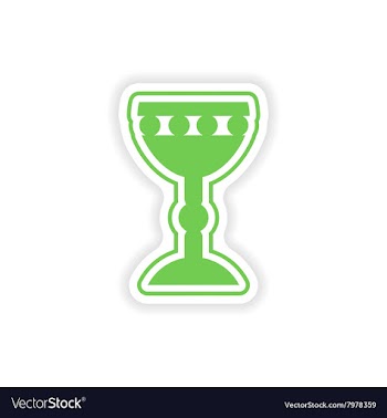 Paper sticker on white background Holy Grail vector image