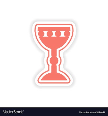 Paper sticker on white background Holy Grail vector image