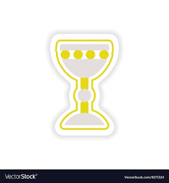 Paper sticker on white background Holy Grail vector image