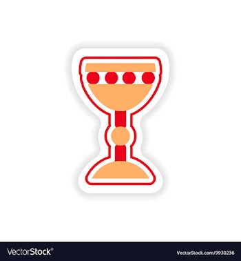Paper sticker on white background Holy Grail vector image