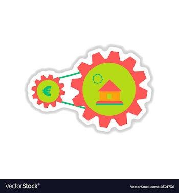 Paper sticker on white background house money vector image